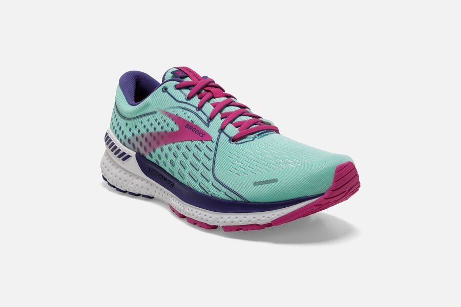 Brooks Adrenaline GTS 21 Road Running Shoes - Womens - Turquoise/Pink - IF1630549